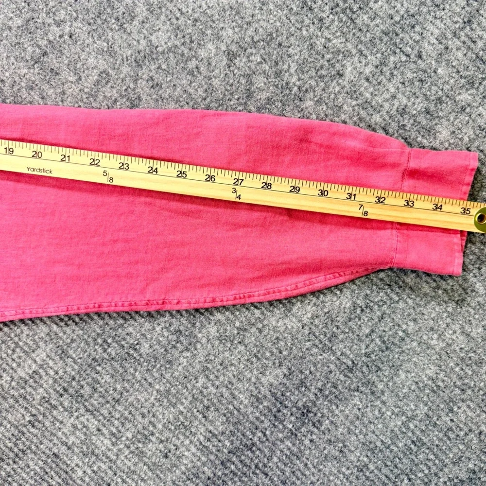 Ralph Lauren Mens XL Classic Fit Pink Linen Button Down Shirt Long Sleeve Pony